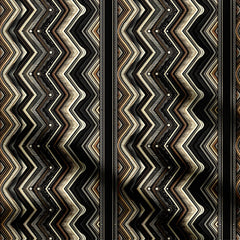 Ethnic Black Zigzag Stripes Print Fabric