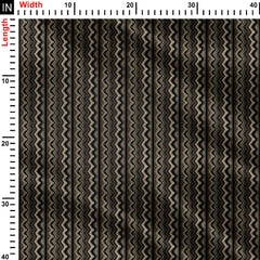 Ethnic Black Zigzag Stripes Print Fabric