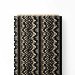 Ethnic Black Zigzag Stripes Print Fabric