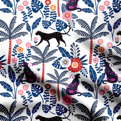 Black Panther Plam Print Fabric