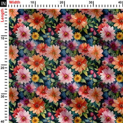 Big Jasmine Flower Print Fabric