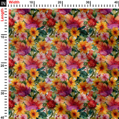 Big Lily Flower Print Fabric