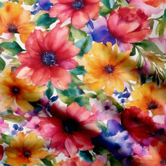 Lily Grow Flower Print Fabric