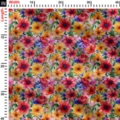 Lily Grow Flower Print Fabric