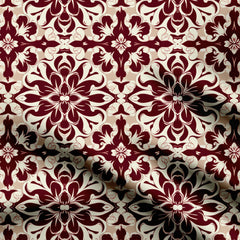 Maroon Floral Print Fabric