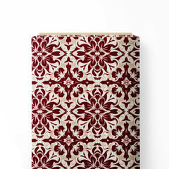 Maroon Floral Print Fabric