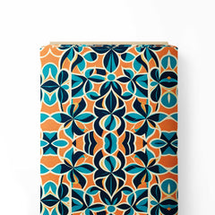 Abstract Geometric Ornamental Print Fabric