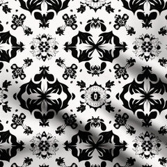 Black Grey Geometric Print Fabric