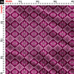 Magenta dye Geometric Print Fabric