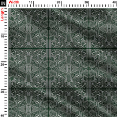 Dark Green 3D DIlution Print Fabric