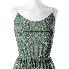 Dark Green 3D DIlution Print Fabric