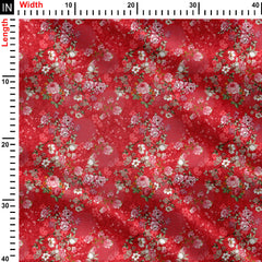 botanical flower bunch design Print Fabric