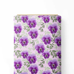 Pansy Pink Print Fabric