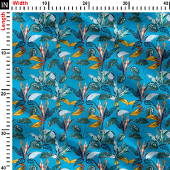 hilights sky leaf Print Fabric