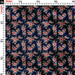 water color rose allover Print Fabric