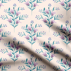 Gardenia Floral Peach Print Fabric