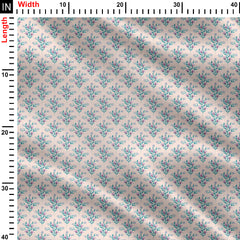 Gardenia Floral Peach Print Fabric