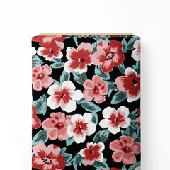 brush floral Print Fabric