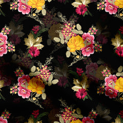 Natural style flowers bunch Print Fabric