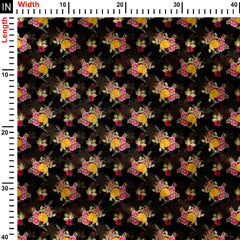 Natural style flowers bunch Print Fabric