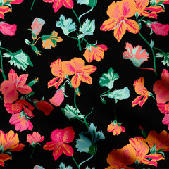 Rayon 1 Meter Unique flowers Print Fabric