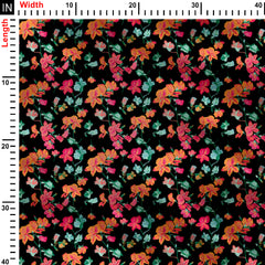 Rayon 1 Meter Unique flowers Print Fabric