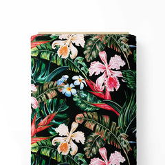 tropical leaf and floral Print Fabric