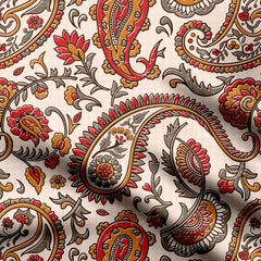 Kalamkari Paisley affair Print Fabric