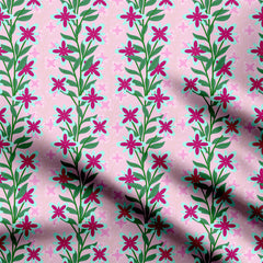 Pink Ethereal Blossoms Print Fabric