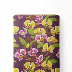 Plum floral Print Fabric