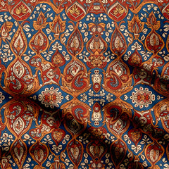 Ruby Red Kalamkari Print Fabric