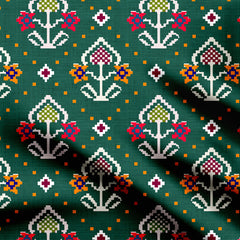 Patola Flower Pixel Print Fabric