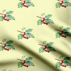 Twig with cherries Print Fabric