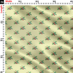 Twig with cherries Print Fabric