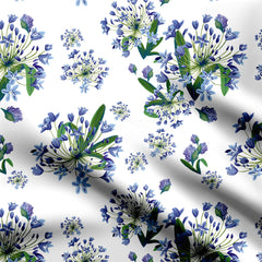 African Lily Garden White Print Fabric