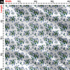 African Lily Garden White Print Fabric