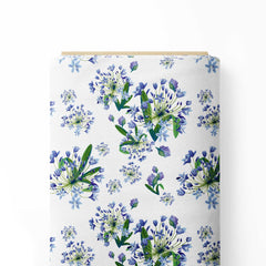 African Lily Garden White Print Fabric