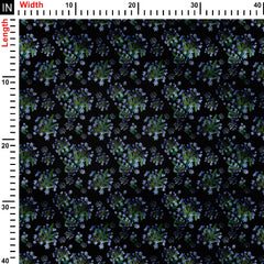 African Lily Garden Black Print Fabric