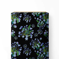 African Lily Garden Black Print Fabric