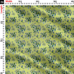 African Lily Garden Pastel Green Print Fabric