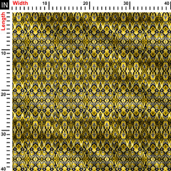 Golden Yellow Ikat Print Fabric