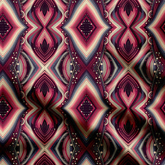 Shiny Linear Geometric Print Fabric