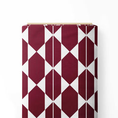 Maroon Geometric Print Fabric