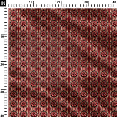 Abstract Stripe Rose Print Fabric