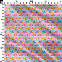 Pink Rainbow Print Fabric