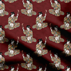 china woman art Print Fabric