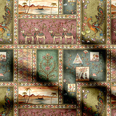 mughal multy design art Print Fabric