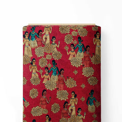 kalamkari effect women art Print Fabric