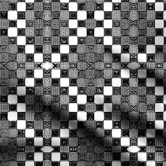 Chess Geometric Print Fabric