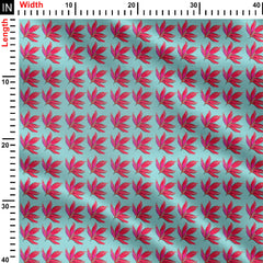 Pink Leaves Abstract Print Fabric